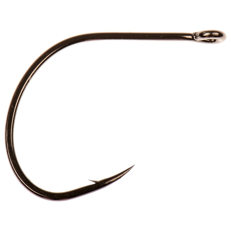 Ahrex Xo774 Universal Curved #4/0 Fly Tying Hooks Black Nickel Hook For Baitfish, Scuds, And Game Changers